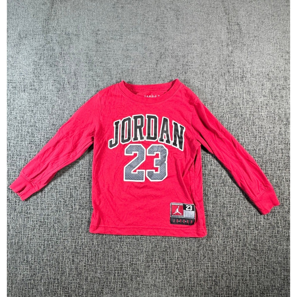 Jordan Kids Red Long Sleeve 23 Graphic T-Shirt Size 6 C591-R7